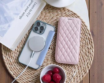 Funda de cuero MagSafe para iPhone 11, 12, 13, 14, 15 y 16 (tarjetero magnético)