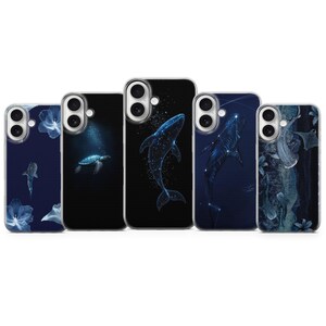Mobilskal med haj och val, skal med havsdjur för iPhone 17, 16, 15, 14, 13, 12, 11, Samsung S25, S24, Pixel 10, 9, 8, 7