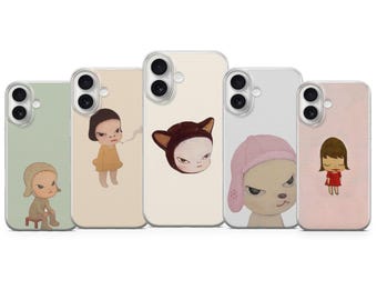 Yoshitomo Nara-telefoonhoesje | Esthetische Japanse omslag | iPhone 17, 16, 15, 14, 13, 12, 11, Samsung S25, S24, Pixel 10, 9, 8, 7