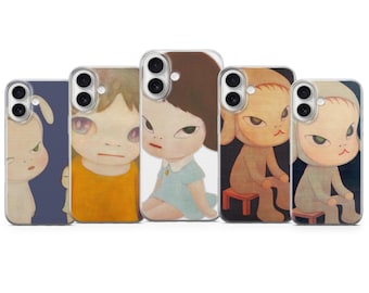 Yoshitomo Nara-telefoonhoesje | Esthetische Japanse omslag | iPhone 17, 16, 15, 14, 13, 12, 11, Samsung S25, S24, Pixel 10, 9, 8, 7