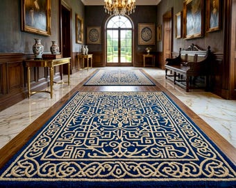 Alfombra de lana tejida a mano con diseño floral de enredaderas, alfombra moderna de lujo para pasillo, alfombra para interiores de sala de estar.
