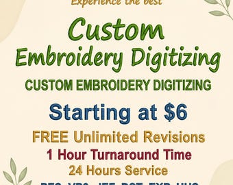 Custom Embroidery Digitizing, Logo Digitizing, Embroidery Digitizing Service, Image Digitizing Embroidery, Custom Digitize