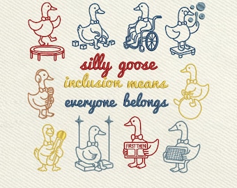 Silly Goose Inclusion, Everyone Belongs Quote, Special Education Teacher Gift Embroidery Design, Instant Download Dst Pe