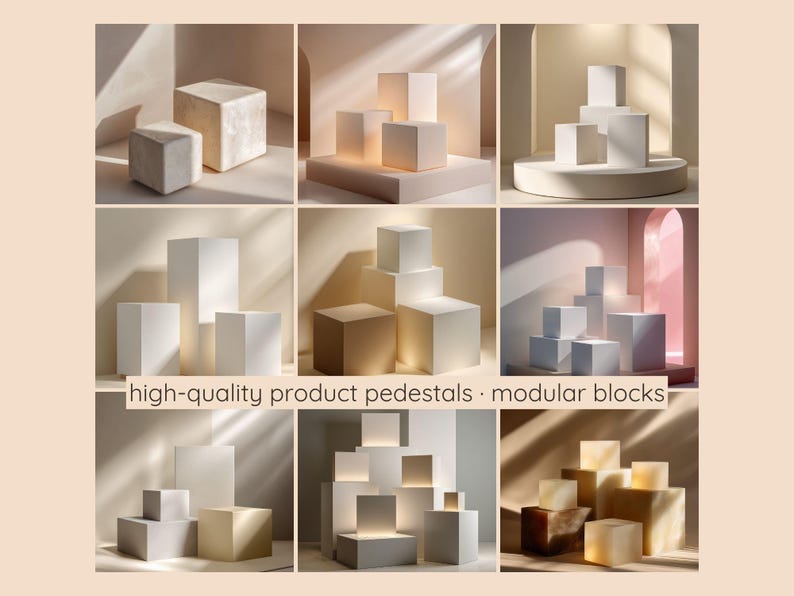 Modular Block Advertising Design Pedestal Stages · Modular Blocks | Minimal Product Display Scenes for ...