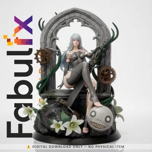 Arquivo STL A2, Figura de Nier Automata para Impressão 3D, Estátua de Resina em Escala 1:8, STL sem Suporte, Download Digital