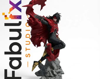 Dark Crimson Gunman – Gothic Anime Anti-Hero 3D Print STL Figure