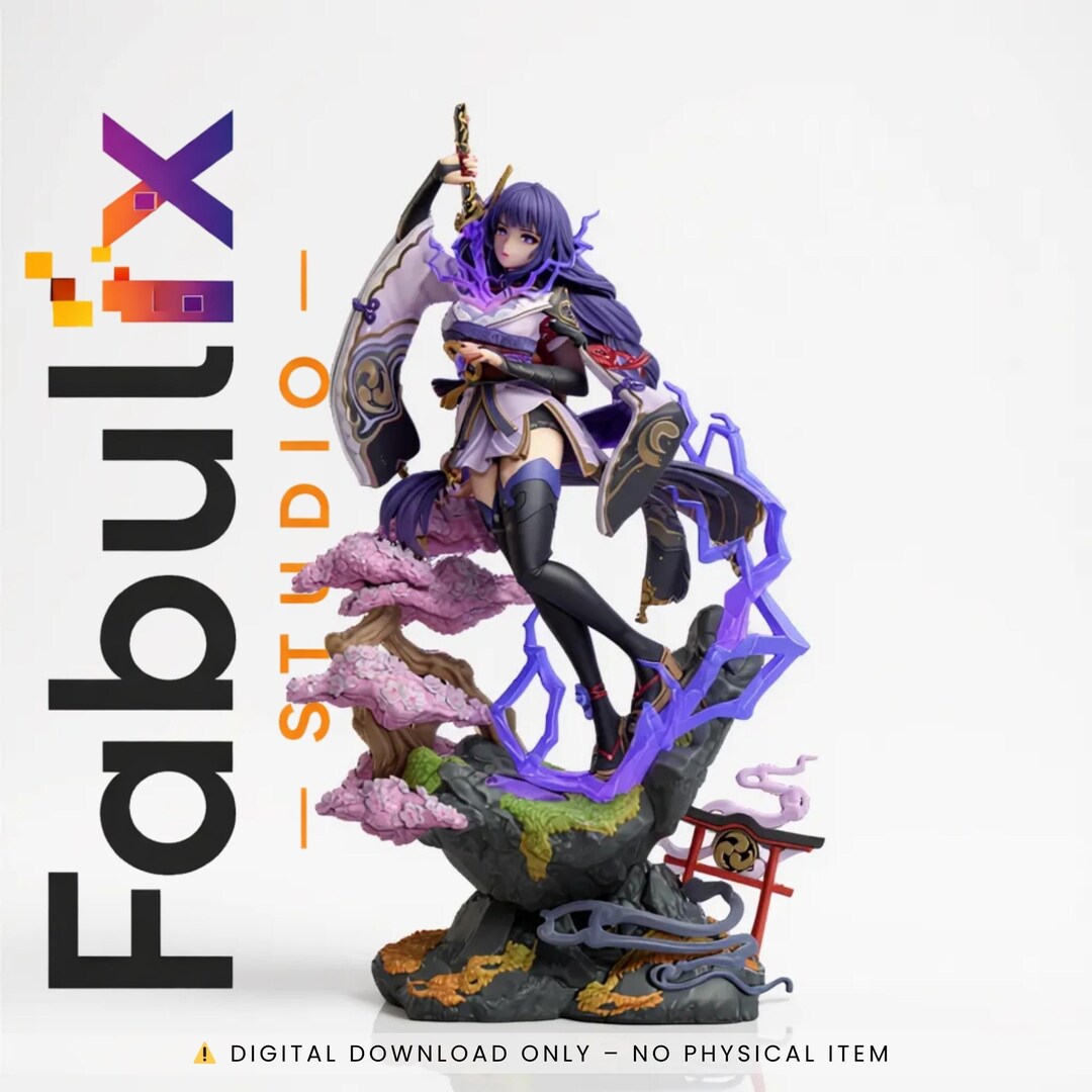 Raiden Shogun 3D Model STL | Genshin Impact Anime Statue 1:7 Scale ...