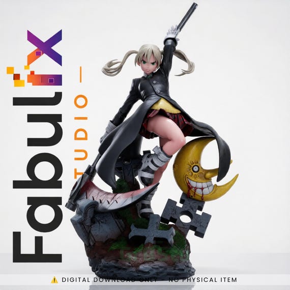 Anime Scythe Girl STL File, Dark Fantasy Statue for 3D Printing, 1:7 Scale Collectible Resin Figure Model, Digital Download