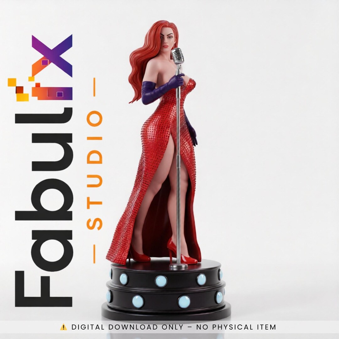 Jessica Rabbit Sculpted Jessica Rabbit Resin STL, 1:6 Scale Printable Pinup Statue, Cartoon ...