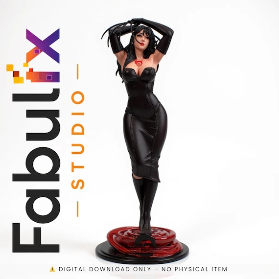 Dark Temptress Female Statue STL – Elegant Anime Style Figure for 3D Printing