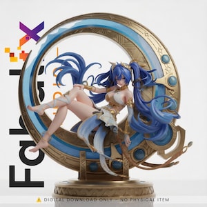 File STL di Luno, figura "Onde Tempestose" per stampa 3D, statua in resina, STL con e senza supporti, download digitale