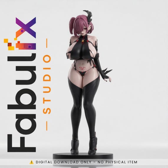Demon Girl STL File for 3D Printing, Resin Statue Model, Unsupported STL, Digital Download