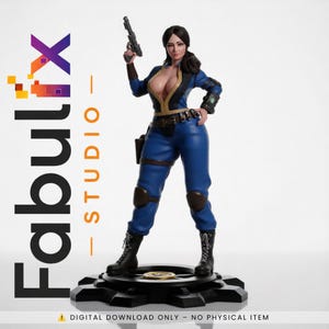 Lucy Maclean STL File, Fallout 3D Print Model, Vault Dweller Resin Statue, Presupported STL, Digital Download