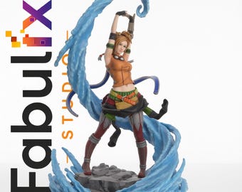 Rikku Final Fantasy STL File, Anime Girl Figure for 3D Printing, 1:10 Resin Statue, Pre Supported, Digital Download