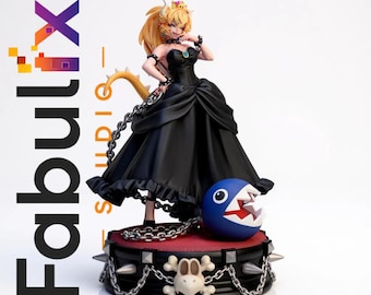 Bowsette Fantasy Girl 3D STL | Game Inspired Anime Statue | 1:6 Scale Figure