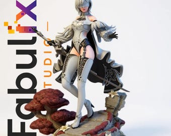 10 uur Nier 3D-model STL | Anime-sci-fi-figuur 1:6 schaal | Ondersteund en niet-ondersteund | Digitale download voor 3D-printen