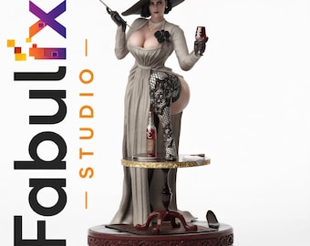Alcina Dimitrescu Resident Evil STL-bestand, horror Lady-figuur voor 3D-printen, 1:6 harsstandbeeld, digitale download