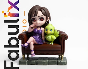 Chibi Tifa Lockhart 3D Modell STL | Final Fantasy Fankunst | Niedliche Chibi Figur | Digitaler Download für 3D Druck