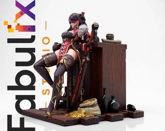 海賊女王アニメSTL - レジン3Dプリント用の力強い女性戦士像