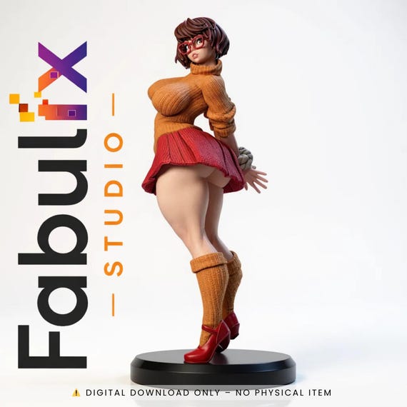 Stylish Glasses Girl STL Figure | Cute Anime Female Statue | Resin Display STL