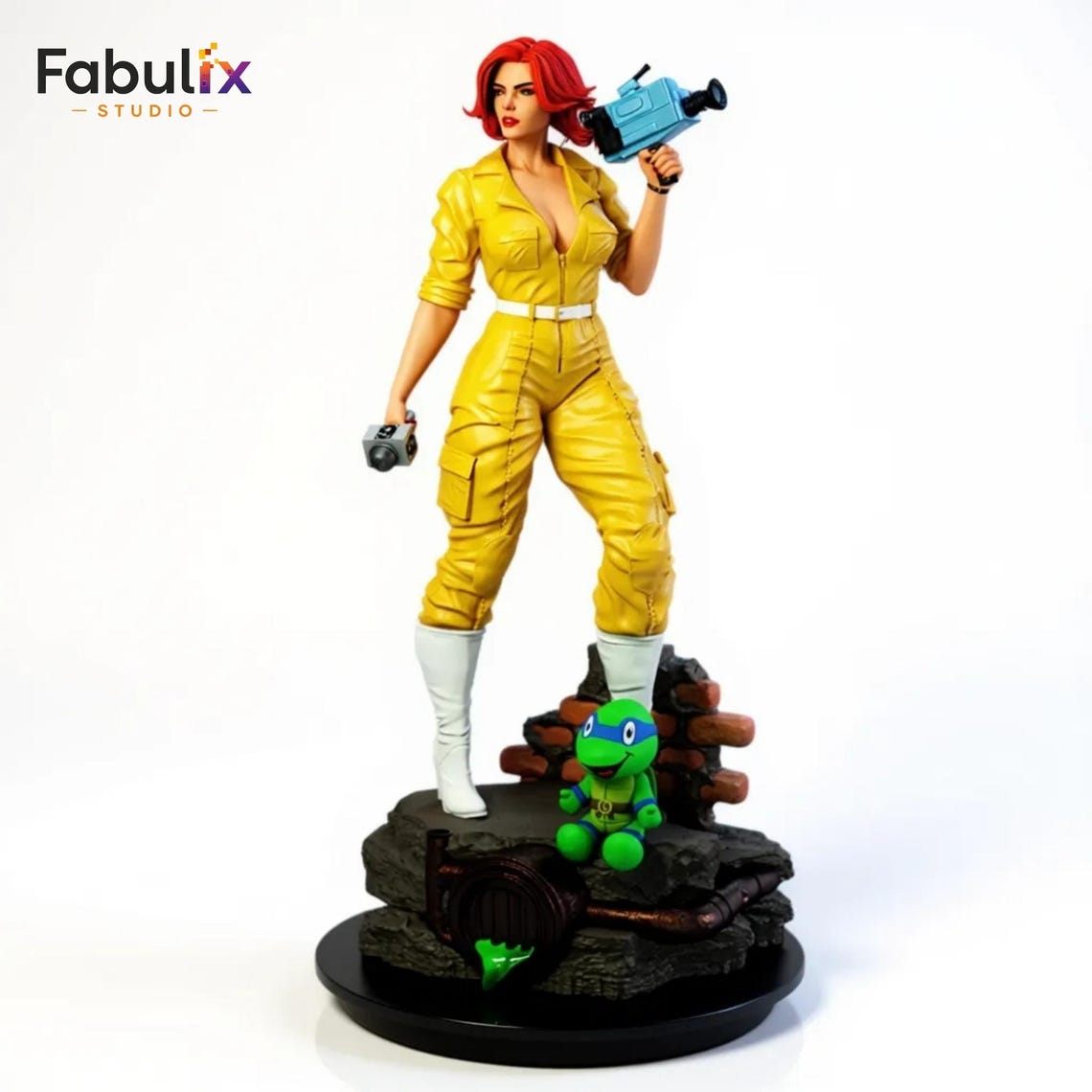 Action Reporter Girl STL 3D Model | Retro TV Host Heroine Statue for ...