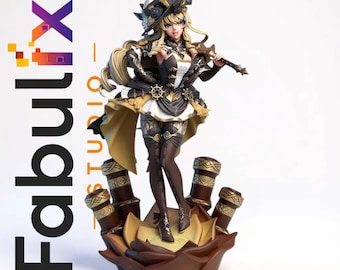 エレガントなジオ・レディ・コマンダー - スタイリッシュなファンタジーアニメガール3DプリントSTLフィギュア