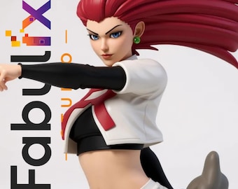 May include: A detailed figurine of a character with red hair, blue eyes, and a determined expression. The figure wears a white and red top with black sleeves and a black undershirt. The text "Fabrix" is visible on the left side of the image. The bottom of the image reads "DIGITAL DOWNLOAD ONLY - NO PHYSICAL ITEM".