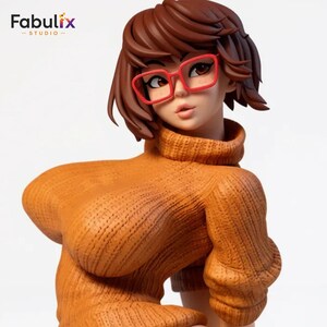 Glasses anime girl STL figure with stylized design