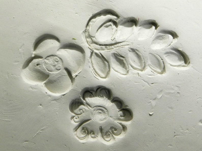 Stamps for Clay, flowers leaf stamp Unique Textures pattern, Handmade Ceramic Clay Stamp Pottery, polymer clay, metal clay, soap 254 image 2