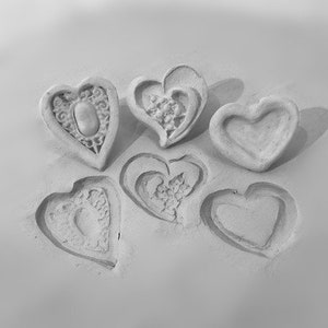 Texture Stamp for pottery -pottery stamps -bisque heart stamps, polymer clay tool, soap stamps -metal clay stamps, crafts tools, ( 30)
