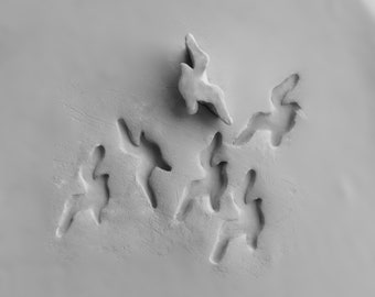 Bisque Clay Stamp,  Bird Stamps for stamping on stoneware clay, polymer clay, metal clay, crafts, and fondart foods ( 362 )