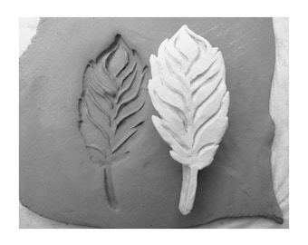 Bisque pottery Stamps -Large Leaf stamp - bisque pottery stamp -Hand carved Stamp, Pattern Tool,  Pottery Supplies, clay stamps,  #  401