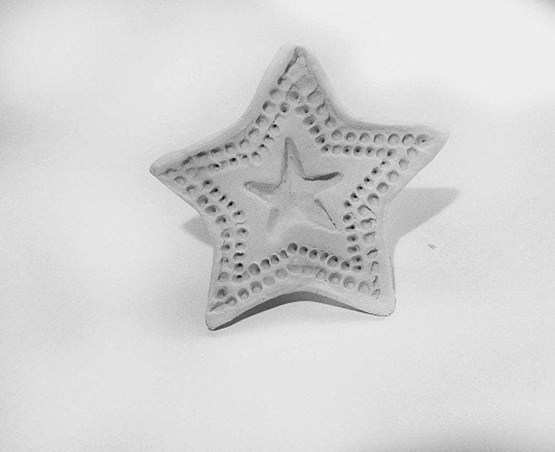 Bisque Clay Stamp, Large Star for Stamping on Stoneware Clay, Polymer