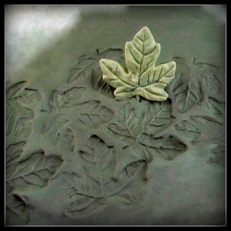pottery stamp bisque Maple leaf stamp for stamping on stoneware clay, polymer clay, metal clay, crafts, and fondart foods 34 image 3