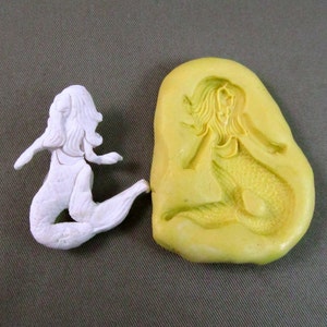 Mermaid mold - Silicone mold - push mold -  (  52 s )