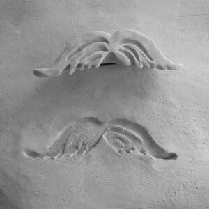 mustache stamp - pottery tools, bisque stamps, clay stamps, ceramic stamps, polymer clay stamps, soap stamps,, #  389