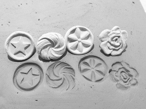 15 Pottery Stamps, Handmade Bisque Stamps, Ceramic Clay Stamps, Polymer  Clay Pottery Stamps Set A Ready to Ship 
