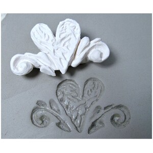 bisque stamps -ceramic stamps -clay stamps -pottery tools -metal stamps -soap stamps - Heart stamp -  (249)