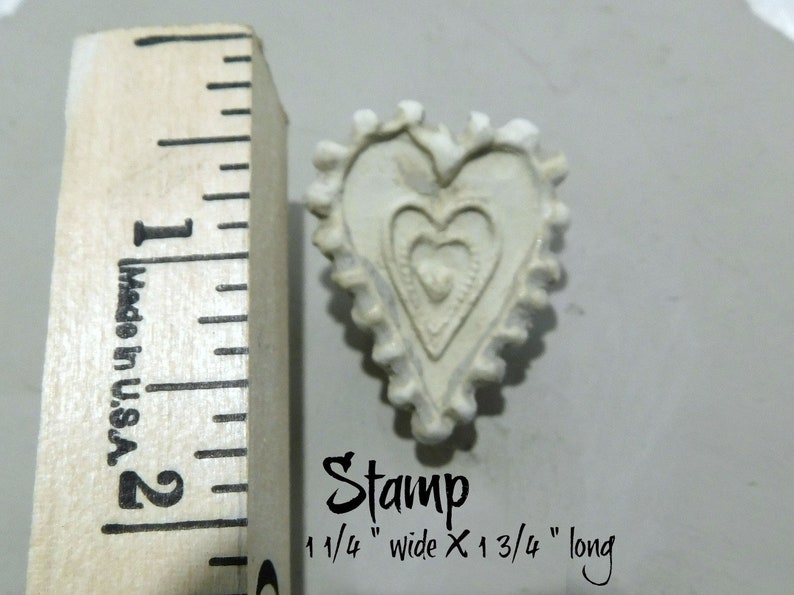 Bisque heart Stamps, clay tools Pattern Tool , Handmade Stamp, ceramic stamp, clay stamps 296 image 4