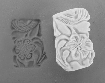 Pottery Supplies, Bisque Stamp, for stamping on stoneware clay, polymer clay, metal clay, crafts, and fondart foods  - #  444