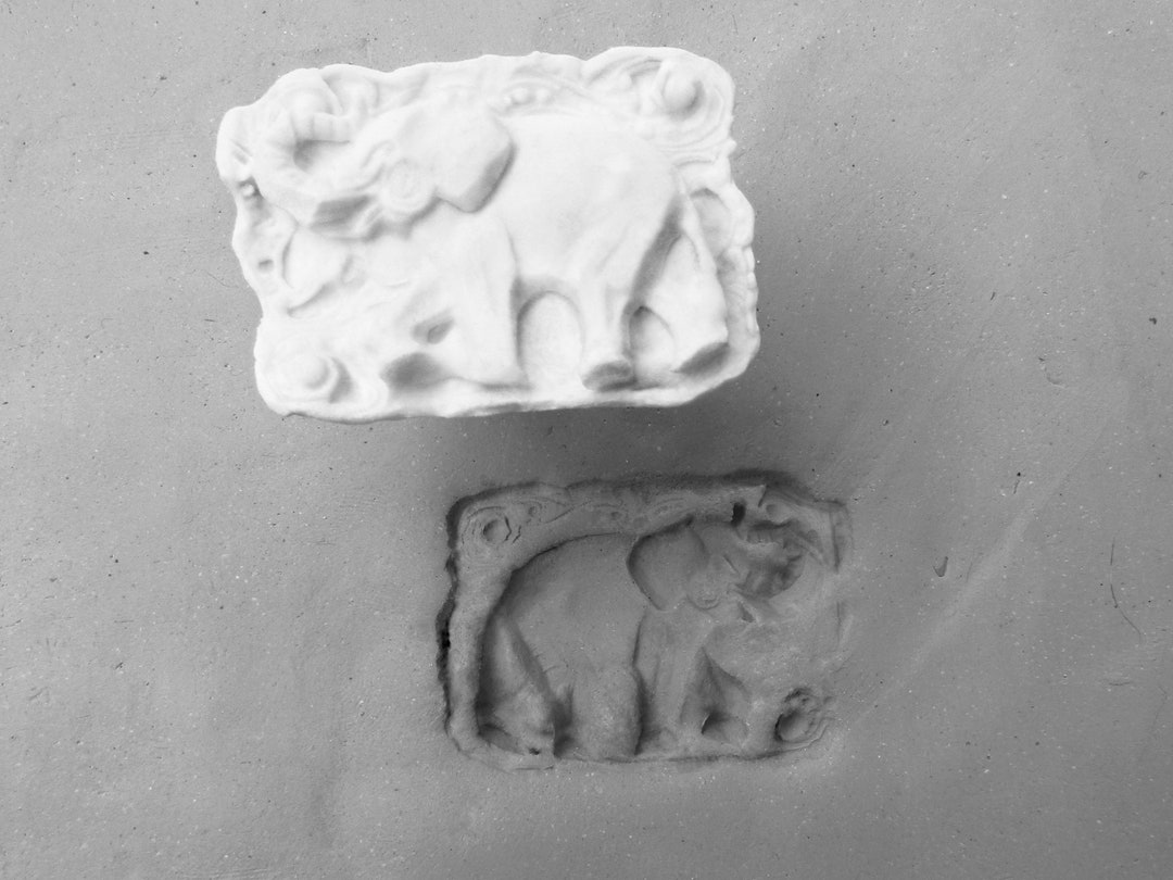 Hand Caved Pottery Stamp, Elephant Stamp pottery Supplies, Clay Stamp