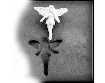 Handcarved  bisque fairy stamp for stamping on stoneware clay, polymer clay, metal clay, crafts, and fondart foods _ #  25