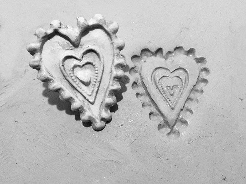 Bisque heart Stamps, clay tools Pattern Tool , Handmade Stamp, ceramic stamp, clay stamps 296 image 1