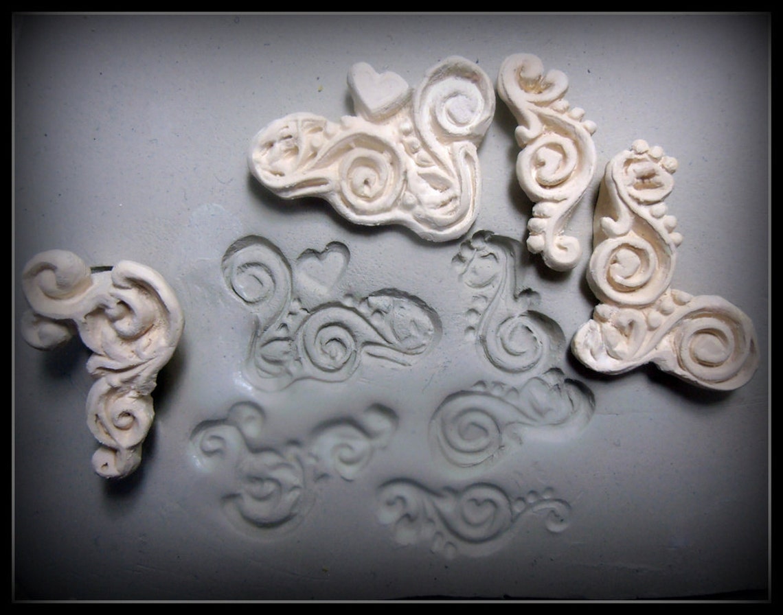 Hand Carved Bisque Clay Stamps for Stoneware Clay Polymer Etsy