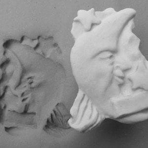 Ceramic stamps -Bisque Moon and Stars stamp - pottery tool - clay stamp - clay stamp for pottery - soap stamp - pottery stamp # 402