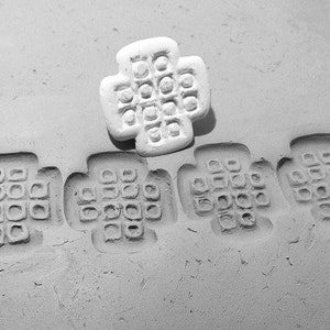 pattern tool - Bisque clay stamps crafting stamps # 309 pottery stamps set of 4 new patterned stamps