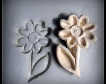 Hand caved Stamp, Flower Stamp - Pottery Supplies, Clay Stamp, Bisque Stamps ( 122 )