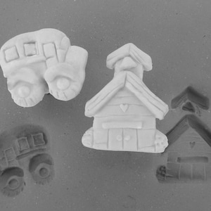 clay stamps -pottery tools -metal stamps -soap stamps -bisque stamps -ceramic stamps - Pattern stamp -school house stamp -bus stamp -  # 448