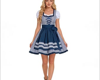 Vestido Dirndl para el Oktoberfest: disfraz de cervecera bávara para mujer