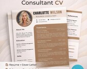 Modern Professional Resume Template | Canva CV & Cover Letter | Editable Business Resume | Instant Download